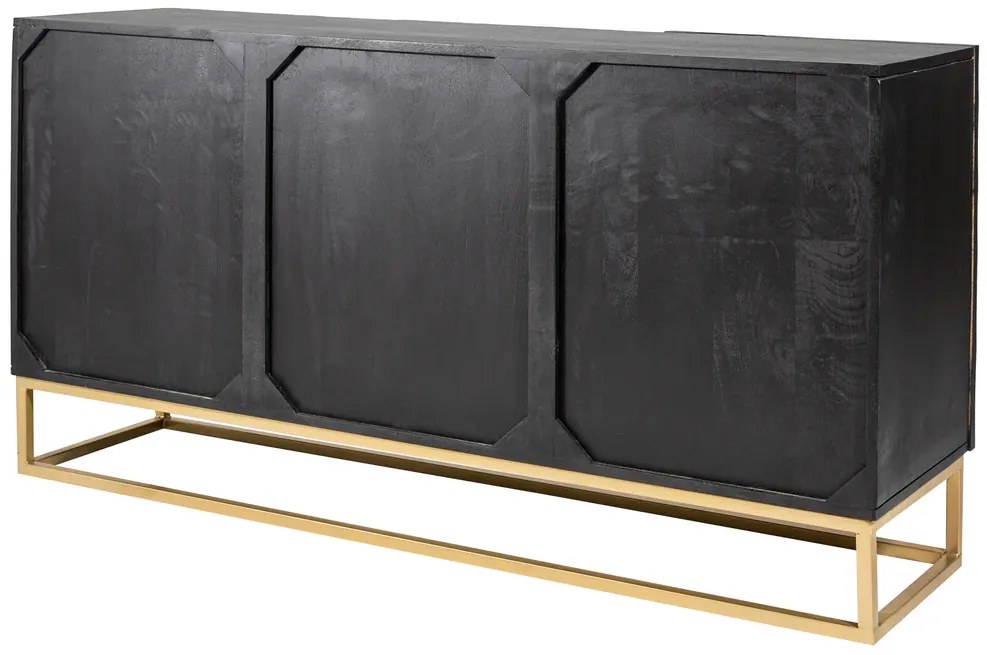 Dizajnová komoda Zorpi 140 cm – masívne mangové drevo / čierna