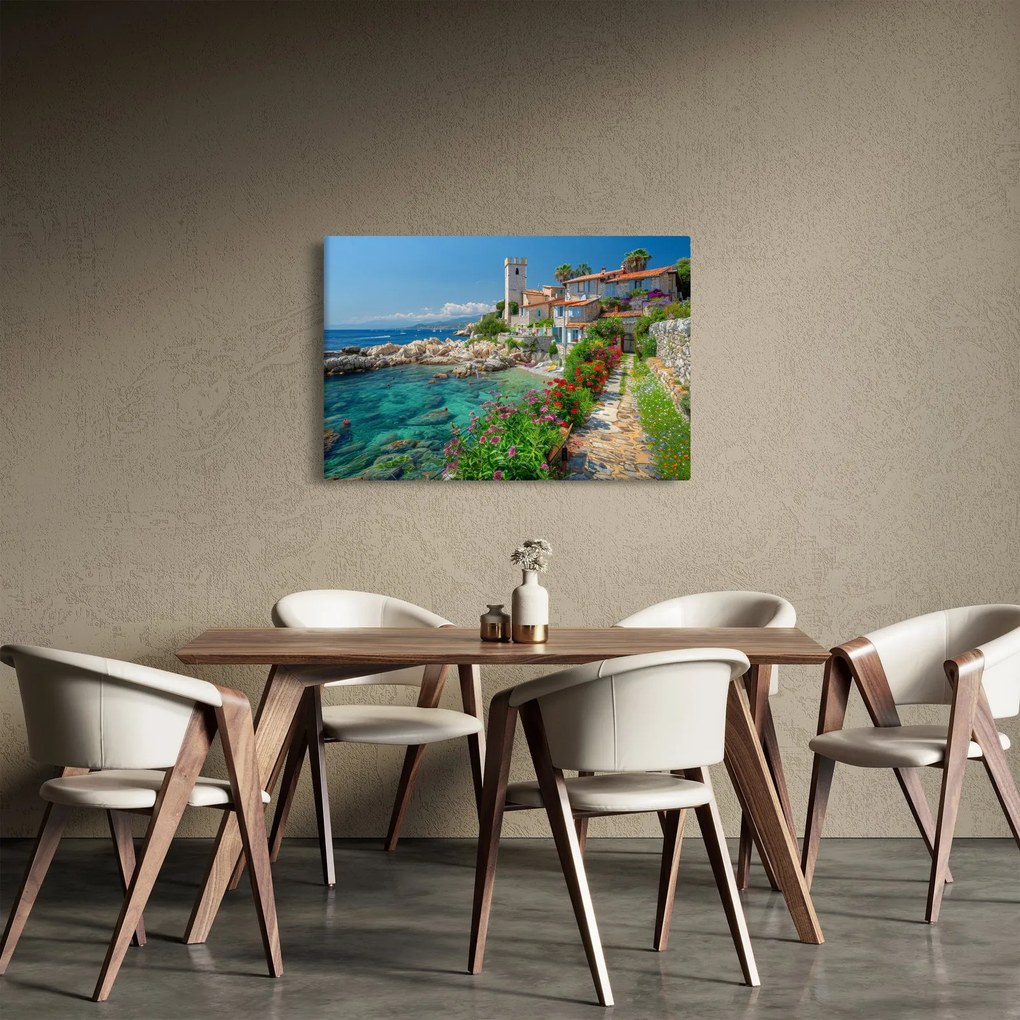 Obraz - Malebné pobrežie dediny (90x60 cm)