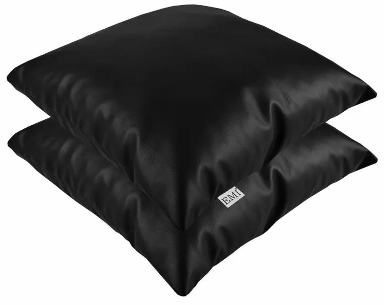Vankúš čierny ekokoža EMI, Vankúš 40x40 cm