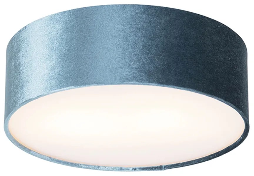 Stropná lampa modrá 30 cm so zlatým vnútrom - Buben