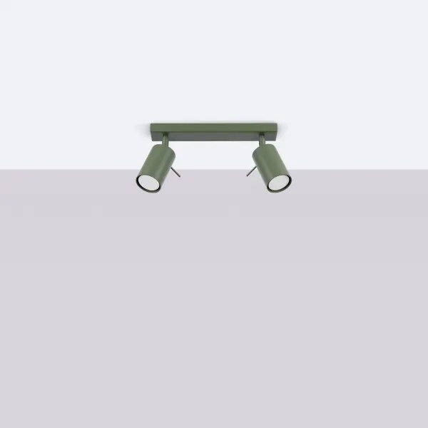 Sollux SL.1501 - Bodové svietidlo RING 2xGU10/10W/230V zelená