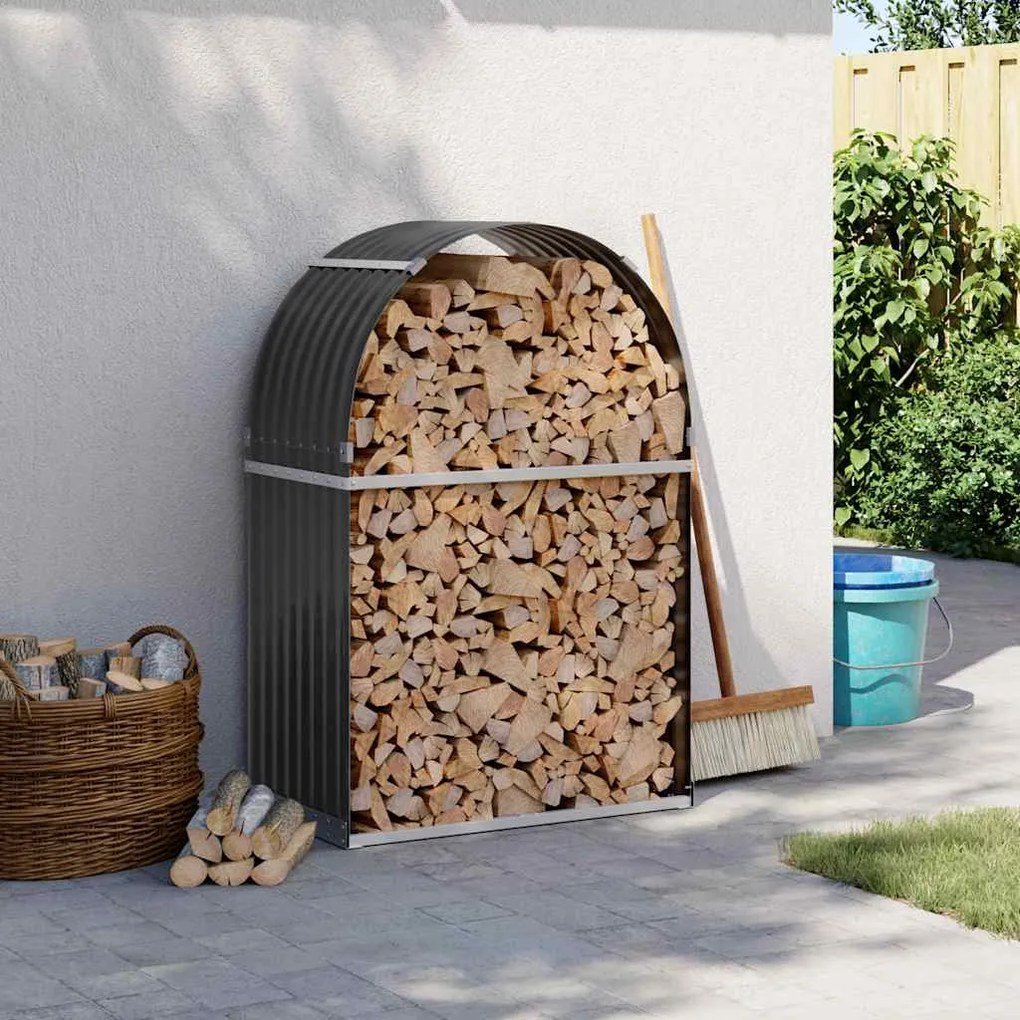 Držiak na drevo antracitový 80x45x120 cm pozinkovaná oceľ 364559