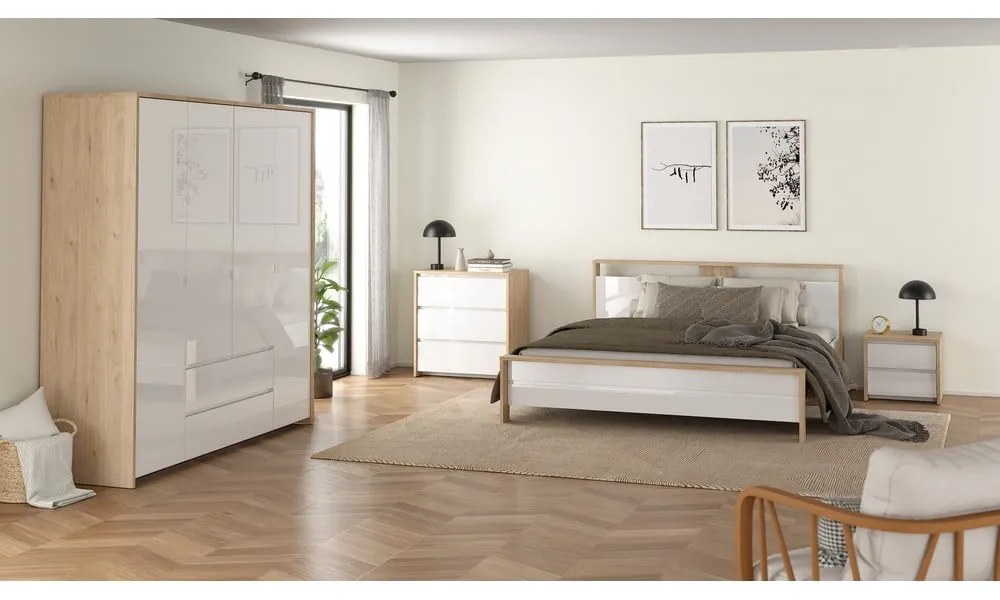 Biela/v prírodnej farbe komoda v dekore duba 80x84x48 cm Next – Tvilum