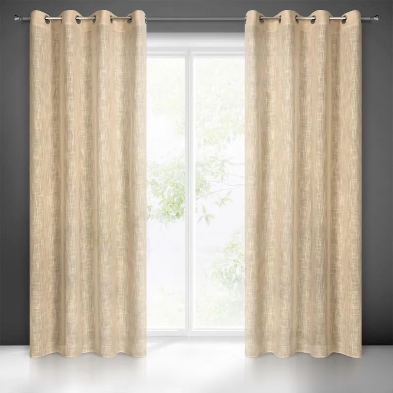 EUROFIRANY záves v ekologickom štýle 140 cm x 270 cm prírodná 100% polyester Rozmer varianty: 140 cm x 250 cm, Farba varianty: Béžová