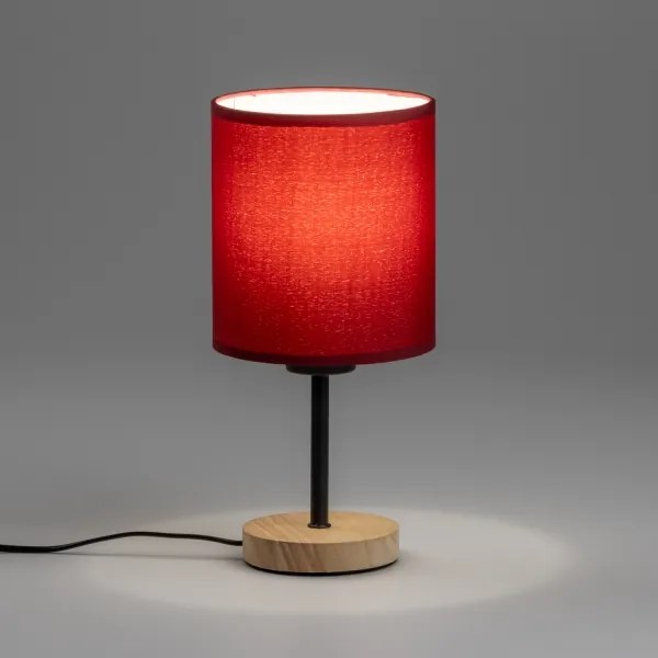 Brilagi - Stolná lampa NUBILA WOOD 1xE27/25W/230V dub/pompejská červená