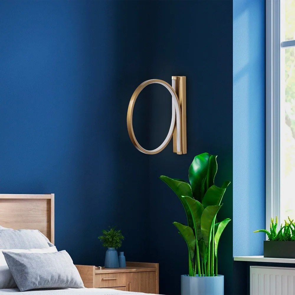 LED nástenné svietidlo v zlatej farbe ø 30 cm Halka – Opviq lights