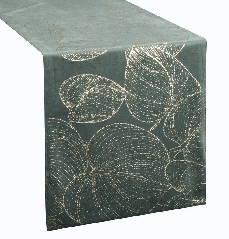 Dekorstudio Elegantný zamatový behúň na stôl BLINK 16 tmavomentolový Rozmer behúňa (šírka x dĺžka): 35x220cm