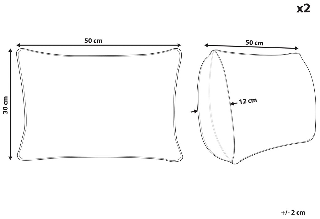 Sada 2 dekoratívnych vankúšov 50 x 30 cm zelená/béžová KAFRA Beliani