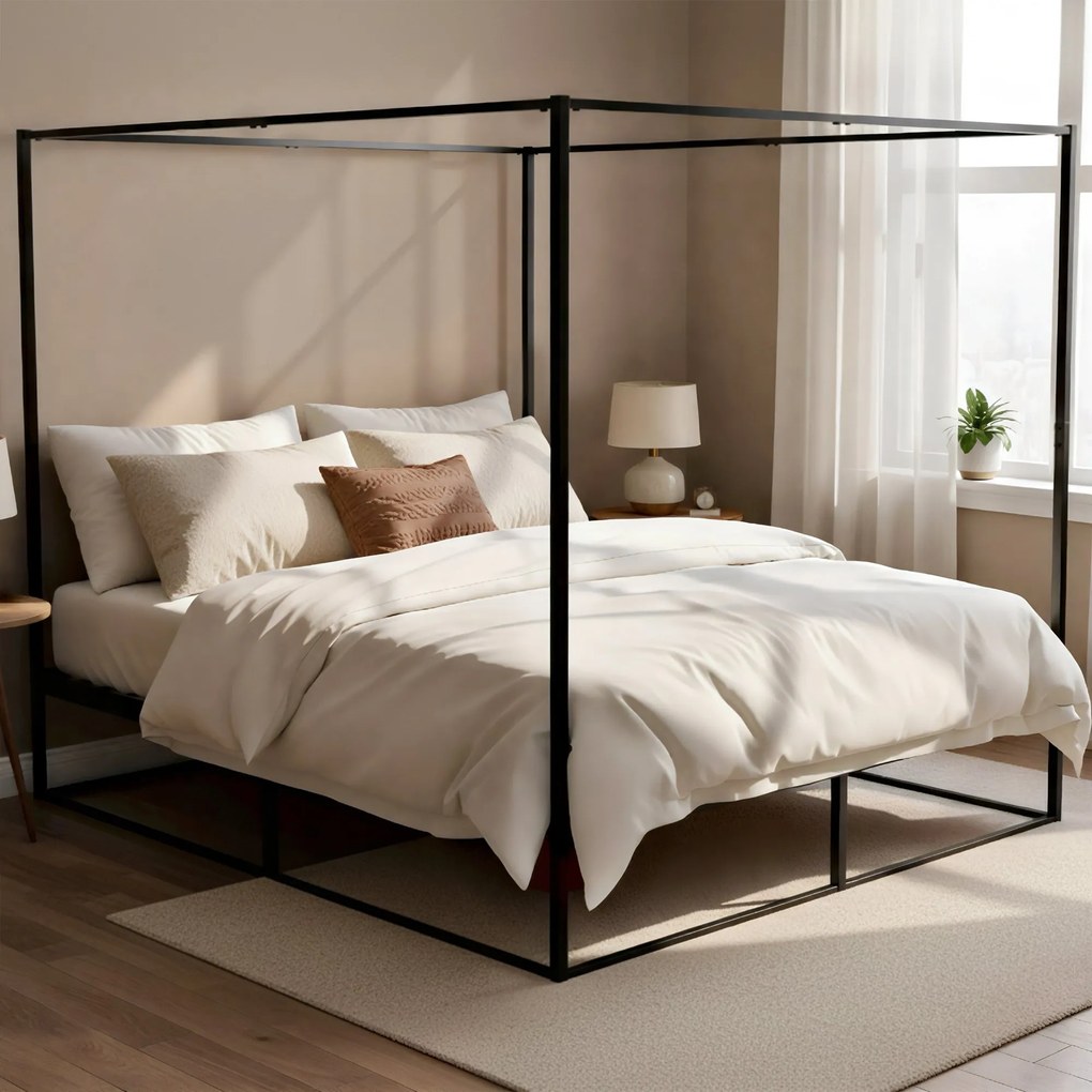 Posteľ Batoni 200x200 - čierna