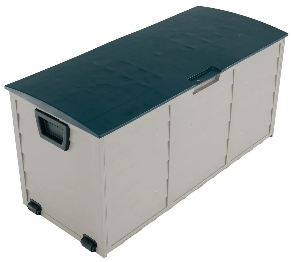 Záhradný úložný box, šedá/zelená, KORTEZ