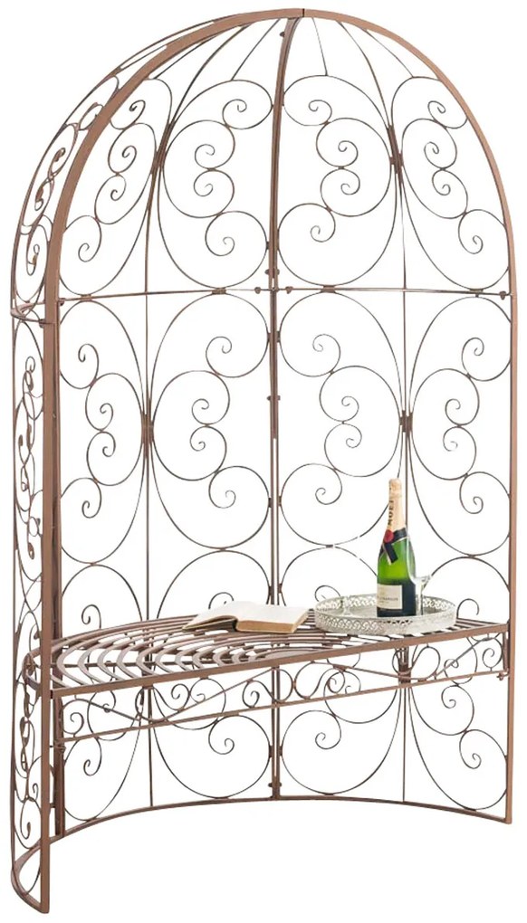 Oblúk na ruže Rosie s lavičkami - Hnedá antik