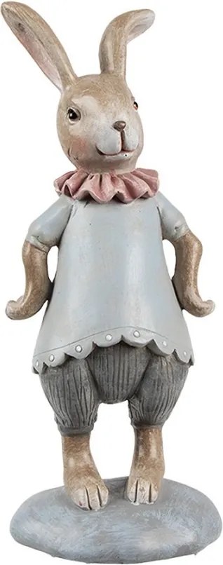 Dekorácia králičia žena v modrom obleku - 8*6*19 cm