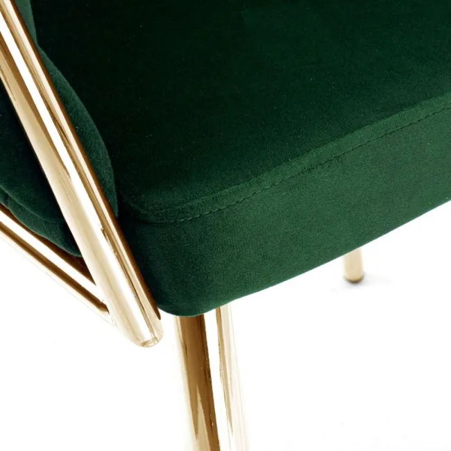 Jedálenská stolička COFTON zamatová, zlatá / tmavozelená
