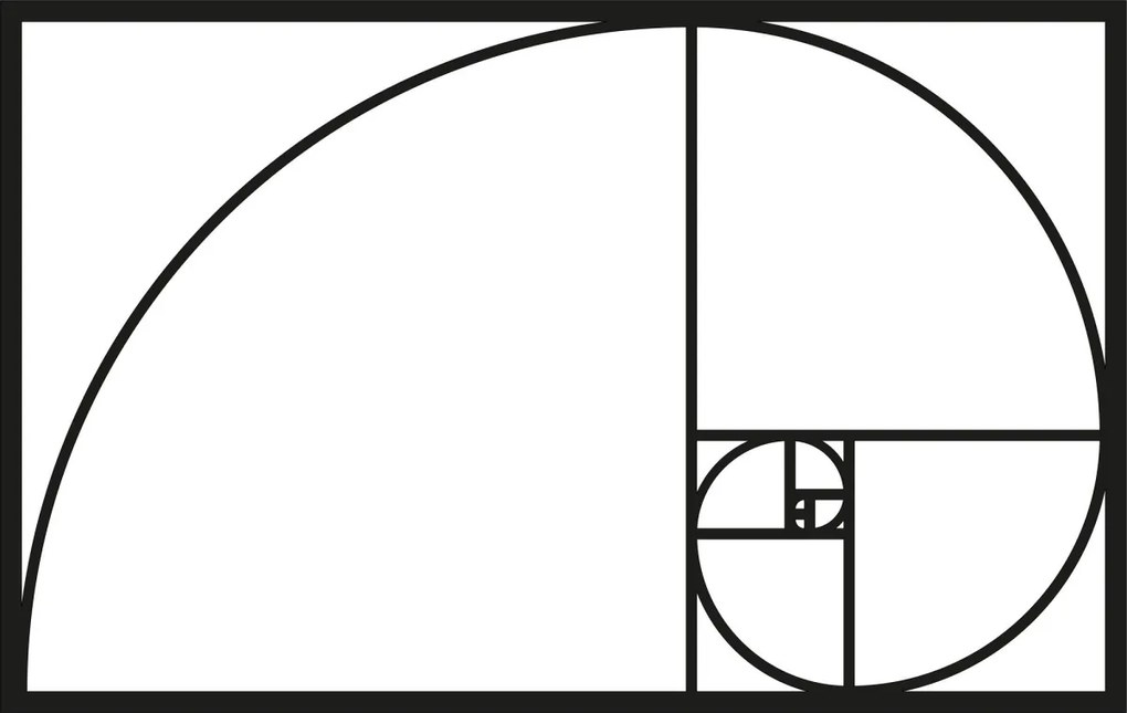 Nástenná kovová dekorácia GOLDEN RATIO čierna