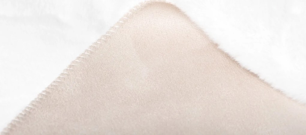 Kusový okrúhly koberec RABBIT FUR - imitácia králičej kožušiny - biely