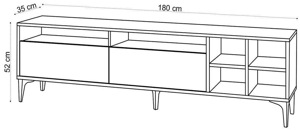 Dizajnový TV stolík Quana 180 cm vzor dub