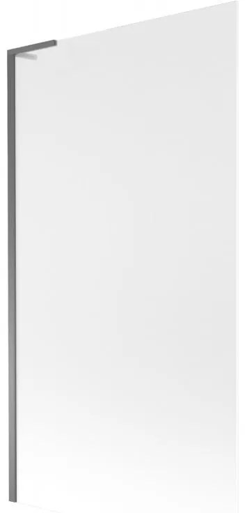 Mexen Next L, 1-krídlová vaňová zástena 100 x 150 cm, 6mm sklo námraza, grafitový profil, 895-100-000-03-30-95