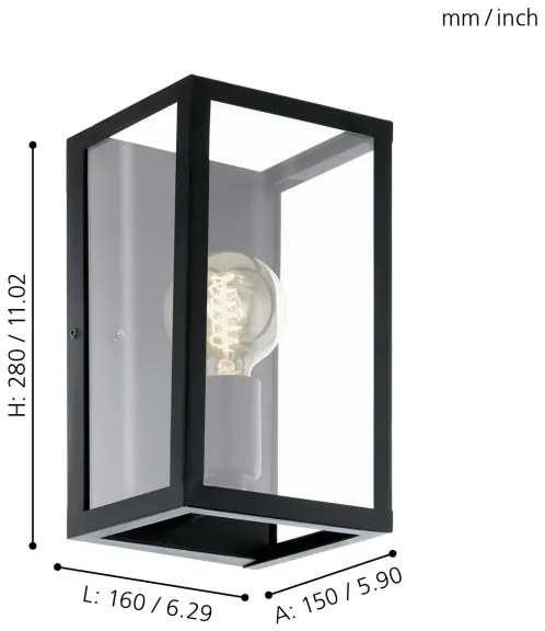 Eglo 49394 - Nástenné svietidlo CHARTERHOUSE 1xE27/60W/230V