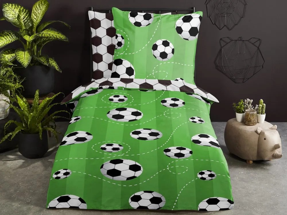 Good Morning Obliečky Good Morning 100% bavlna Soccer 140x200/70x90 cm