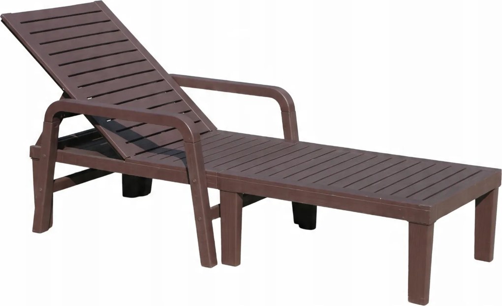 CH Záhradné relaxačné lehátko Ala - tmavohnedá