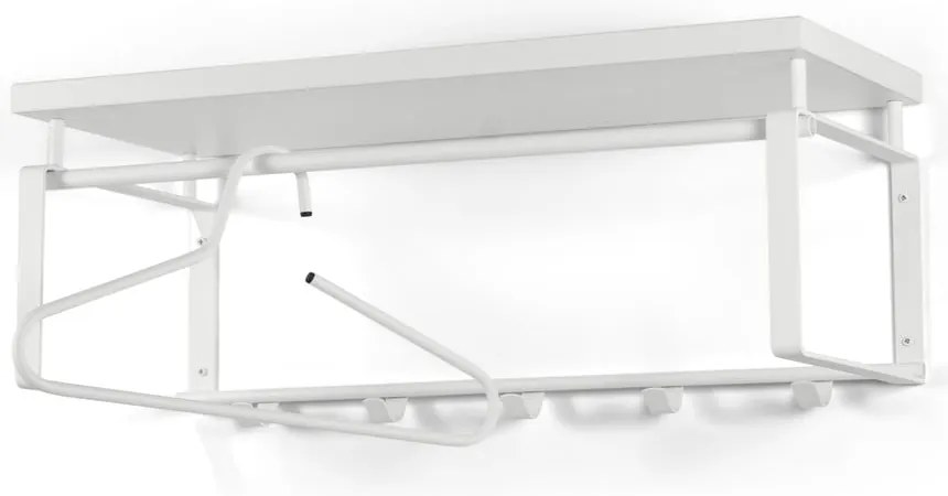 Biely kovový nástenný vešiak s poličkou Rex – Spinder Design