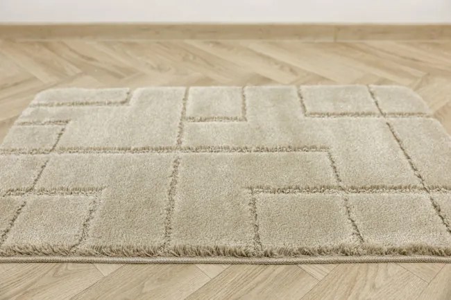 Kúpeľňový koberček Inez béžový, geometrický