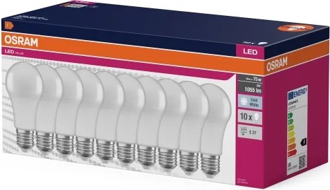 SADA 10x LED Žiarovka CLASSIC A75 E27/10W/230V 4000K - Osram