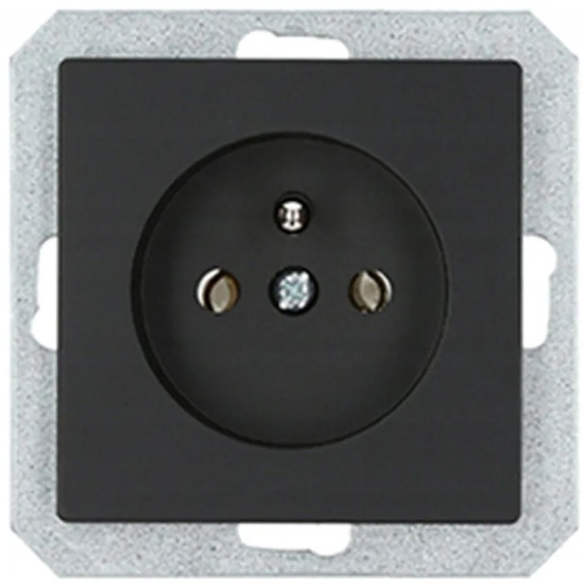 Zásuvka jednoduchá 2p+z MEDIUM čierna 33508