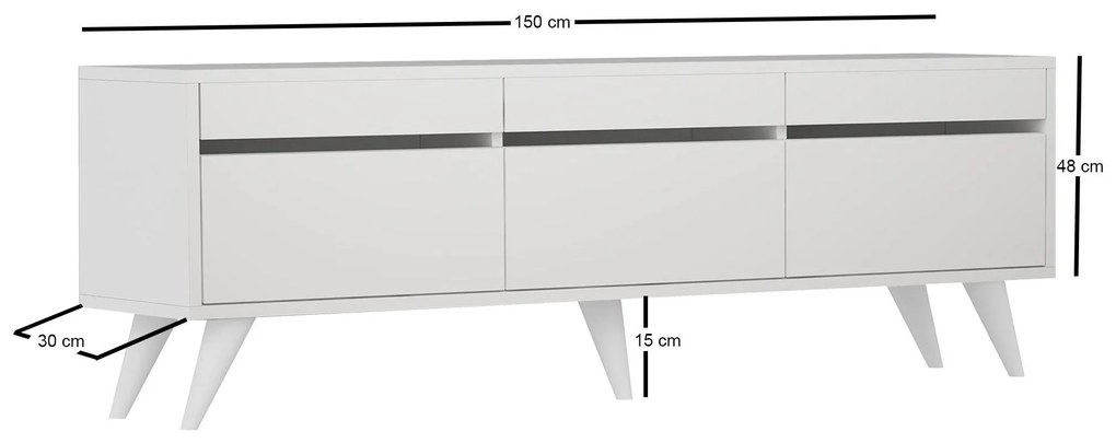TV stolík/skrinka Siluke (biela) . Akcia -20%. Vlastná spoľahlivá doprava až k Vám domov. 1095260