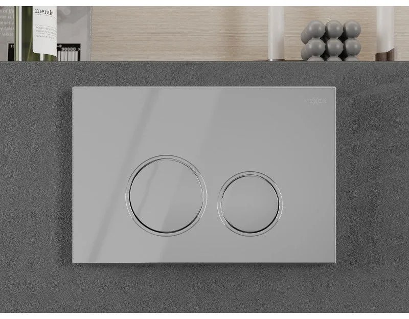 Mexen Fenix Air 05, pneumatické dvojité tlačidlo na splachovanie, chróm lesklý, 6A0501