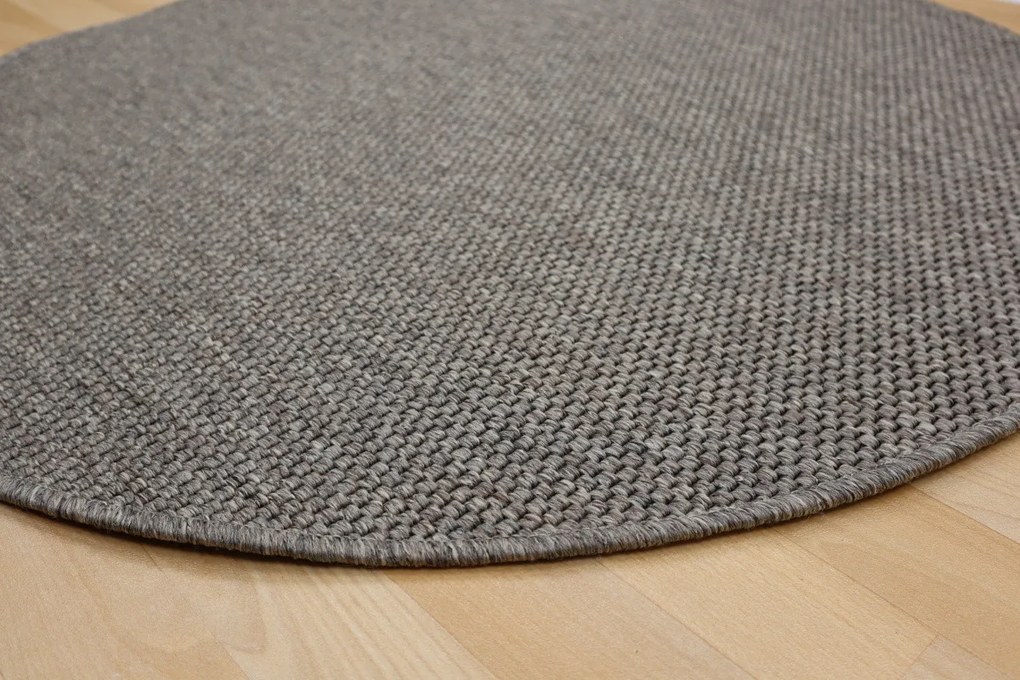 Vopi, Kusový koberec Nature hnedý okrúhly, 120x120 (priemer) kruh, hnedá, chodba / predsieň