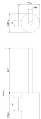 OMNIRES MP60621BL - Nástenná WC štetka MODERN PROJECT matná čierna