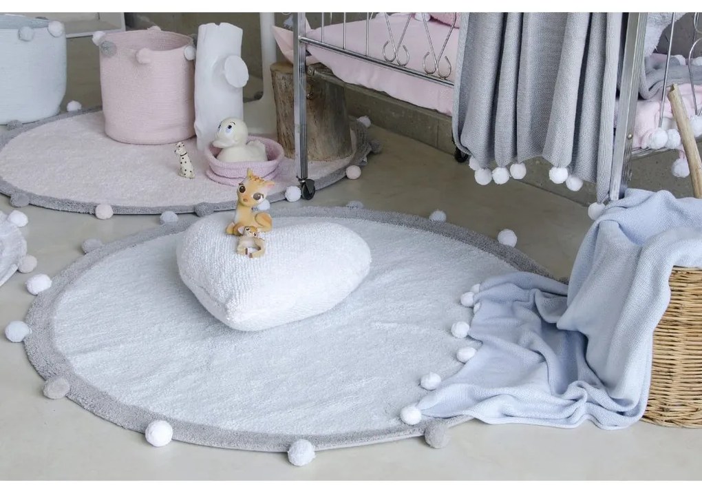 Lorena Canals koberce Pre zvieratá: Prateľný koberec Bubbly Soft Blue Rozmery koberca: 120x120 kruh