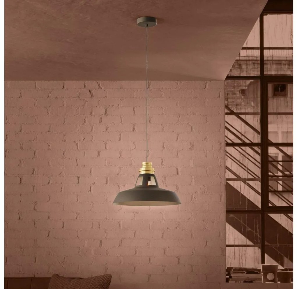 Eglo 390229 - Luster na lanku ESPINARDO 1xE27/40W/230V čierna/zlatá