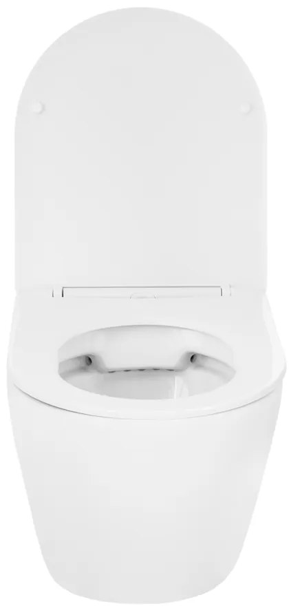 Gamma Mut-303, závesná WC misa Tornado/Rimless 490x360x345 mm + SLIM toaletné sedadlo, biela lesklá, GMA-MUT-303