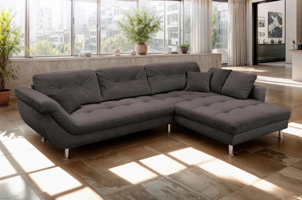 XXXLutz ROHOVÁ SEDAČKA, plast, textil, kompozitné drevo, tmavohnedá MID.YOU - Sedačky - 000694009703