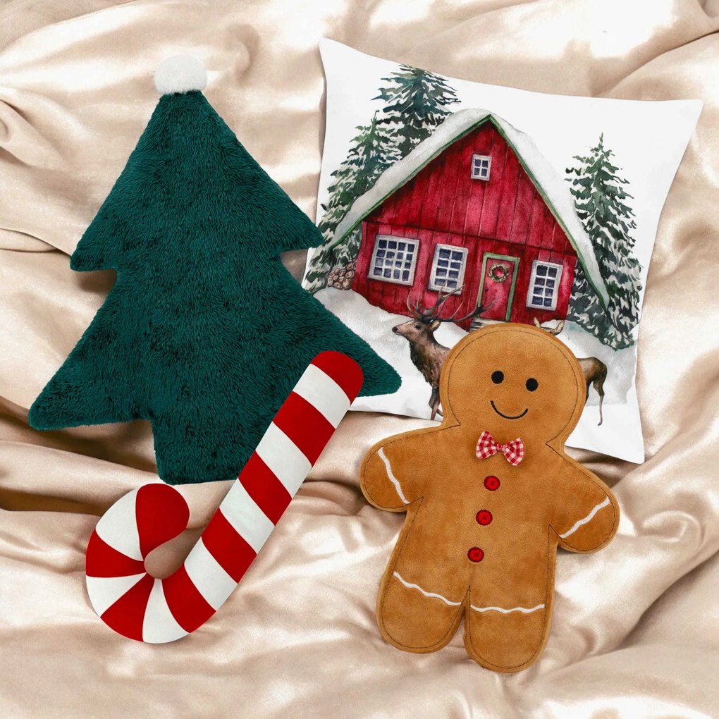 Tvarovaný vankúš VIANOČNÉ LÍZIATKO - 38 cm