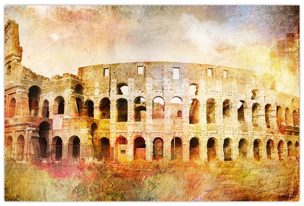 Obraz - Digitálna maľba, koloseum, Rím, Taliansko (90x60 cm)
