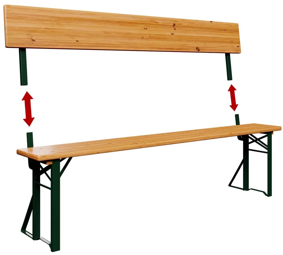 InternetovaZahrada Pivný set s opierkou 170 cm - skladací
