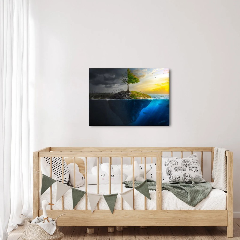 Obraz znázorňujúci dve strany (70x50 cm)