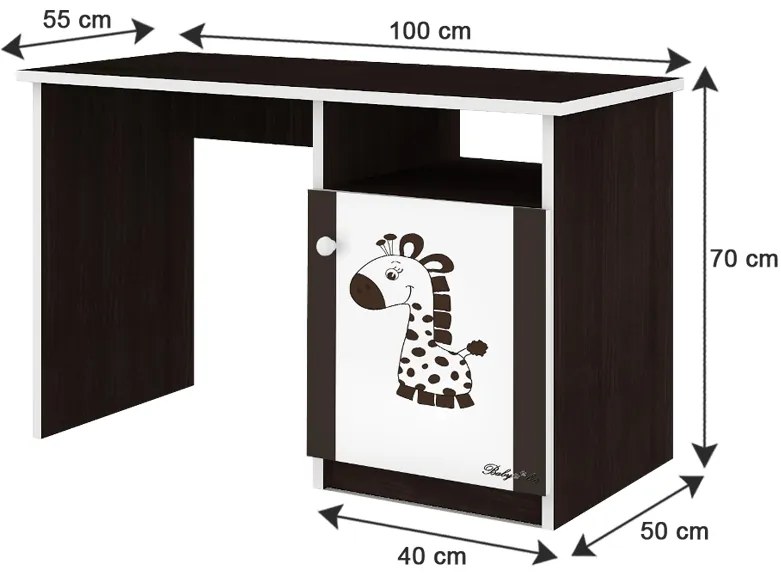 Raj posteli Písací stolík hnedá žirafa wenge