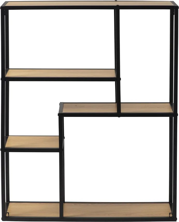 Noela Knižnica regál asymetrická ARCANA 91x75 prírodná