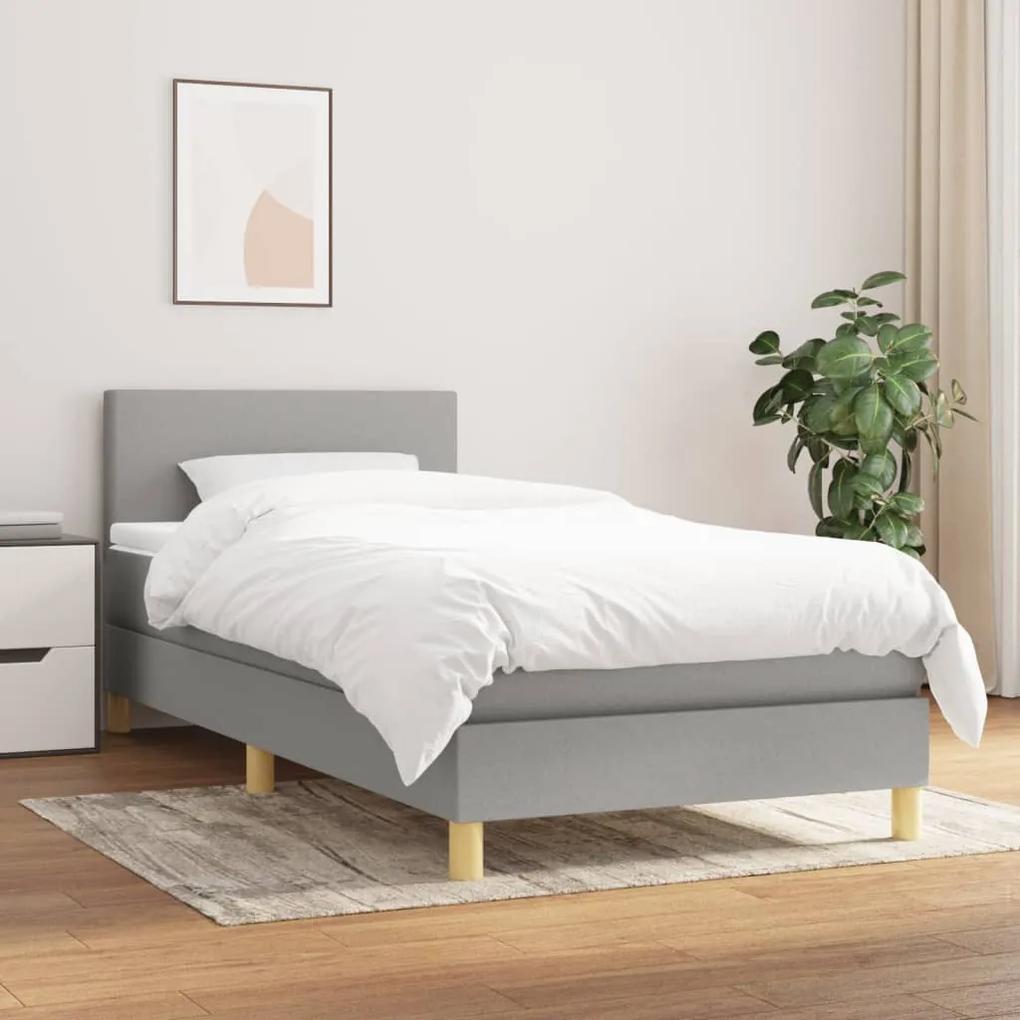 Boxspring posteľ s matracom bledosivý 100x200 cm látka 3140433