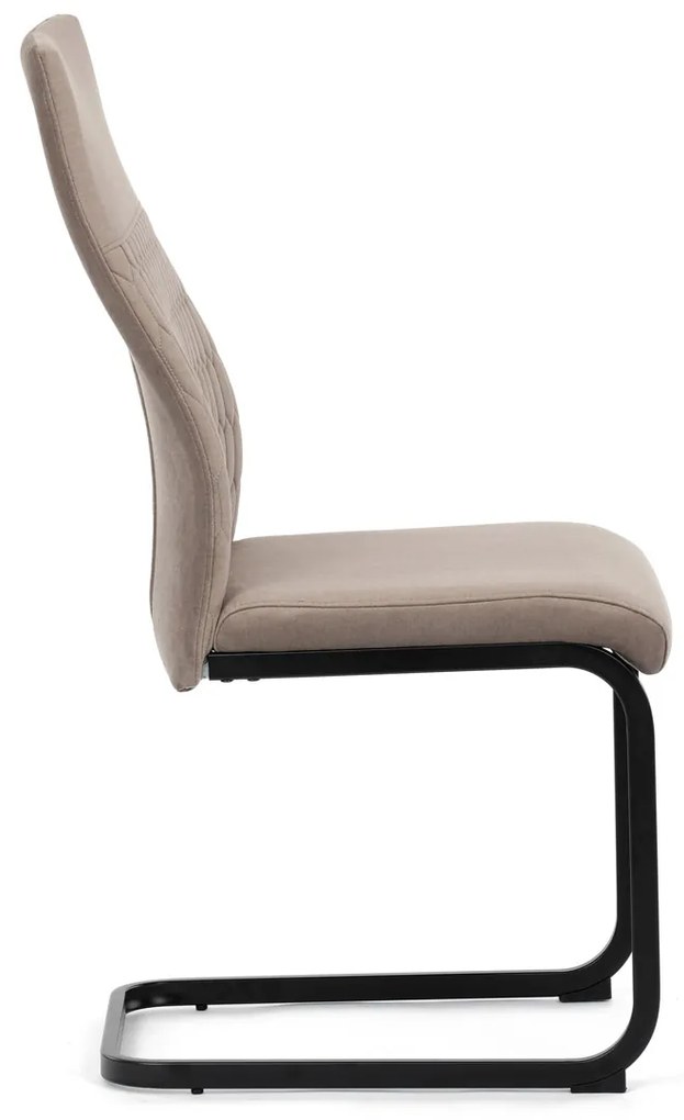 Autronic - Židle jídelní, cappucino látka, černý kov - DCL-X7018 CAP2 AKCE