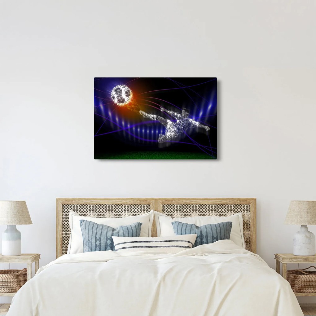 Obraz futbalistu v skoku (90x60 cm)
