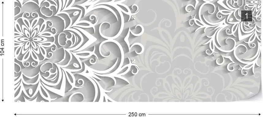 Fototapeta GLIX - 3D Pattern White And Grey + lepidlo ZADARMO Vliesová tapeta  - 250x104 cm