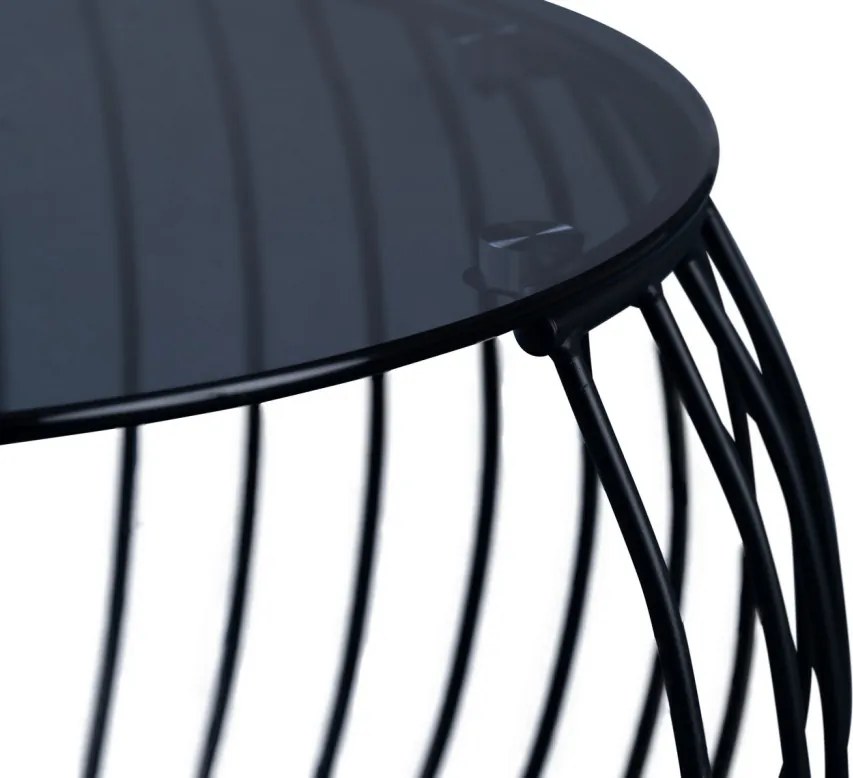 Okrúhly konferenčný stolík Shanghai, 80 cm, čierny/sivý