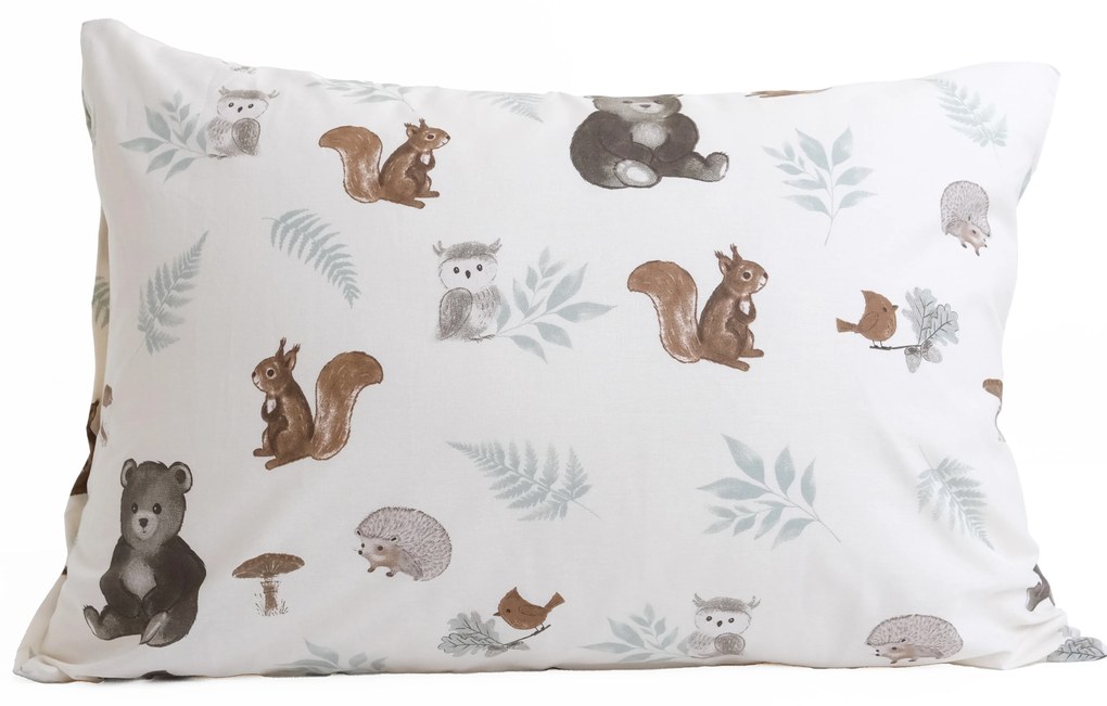 Bavlnená obliečka na vankúš Renforcé 50 x 70 cm – Medvedík v lese