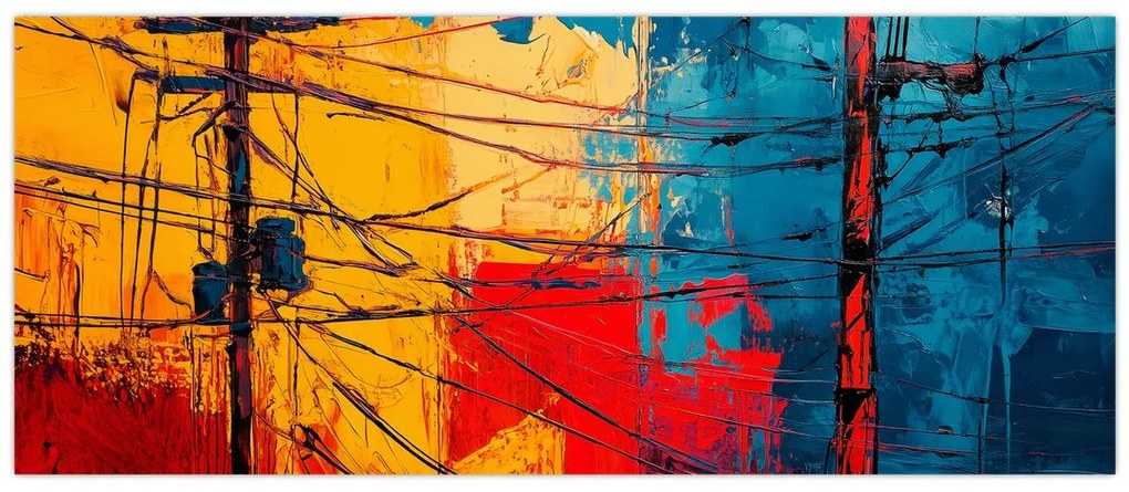 Obraz - Abstraktné elektrické vedenie (120x50 cm)