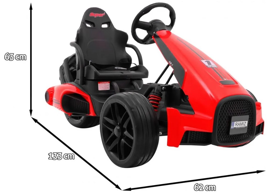 RAMIZ ELEKTRICKÉ AUTÍČKO - MOTOKÁRA BOLID XR-1- ČERVENÉ - 2 x 35W - 12V/7Ah - 2023